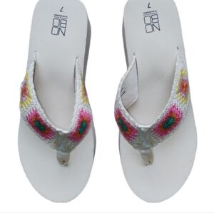 NWT Boho Crocheted Platform Wedge Sandals – Size 7.5
